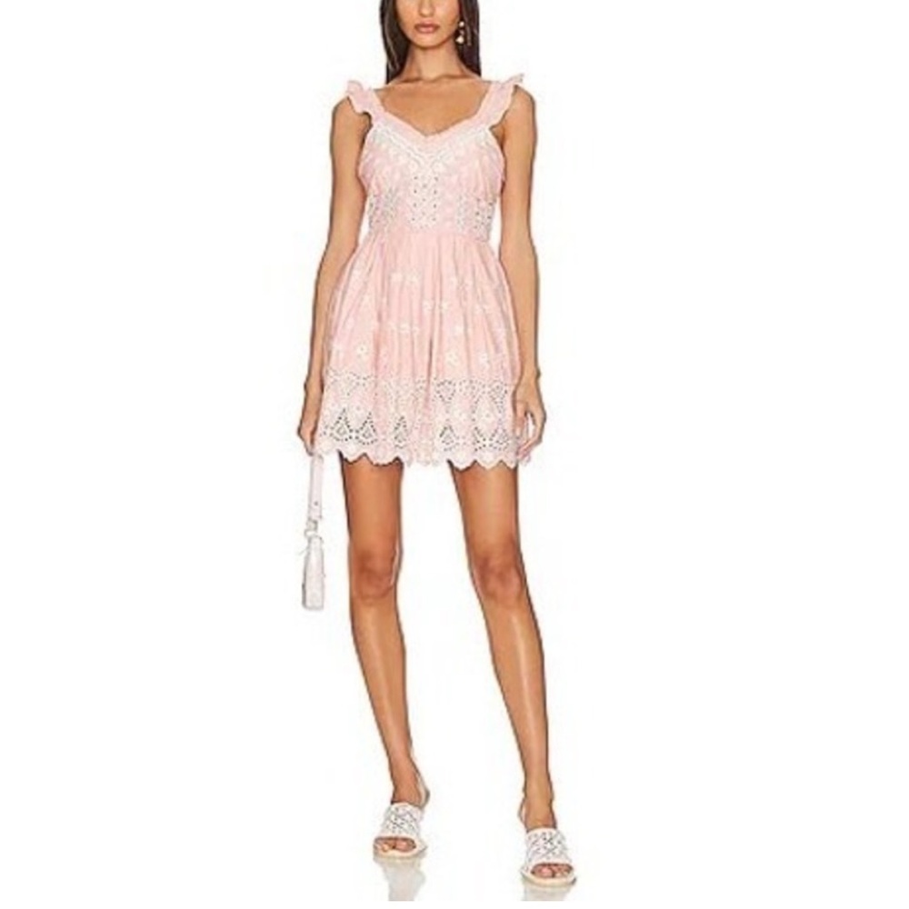 LOVESHACKFANCY Mochi Ruffle Eyelet Tea Coquette Feminine Bubble Bath Pink